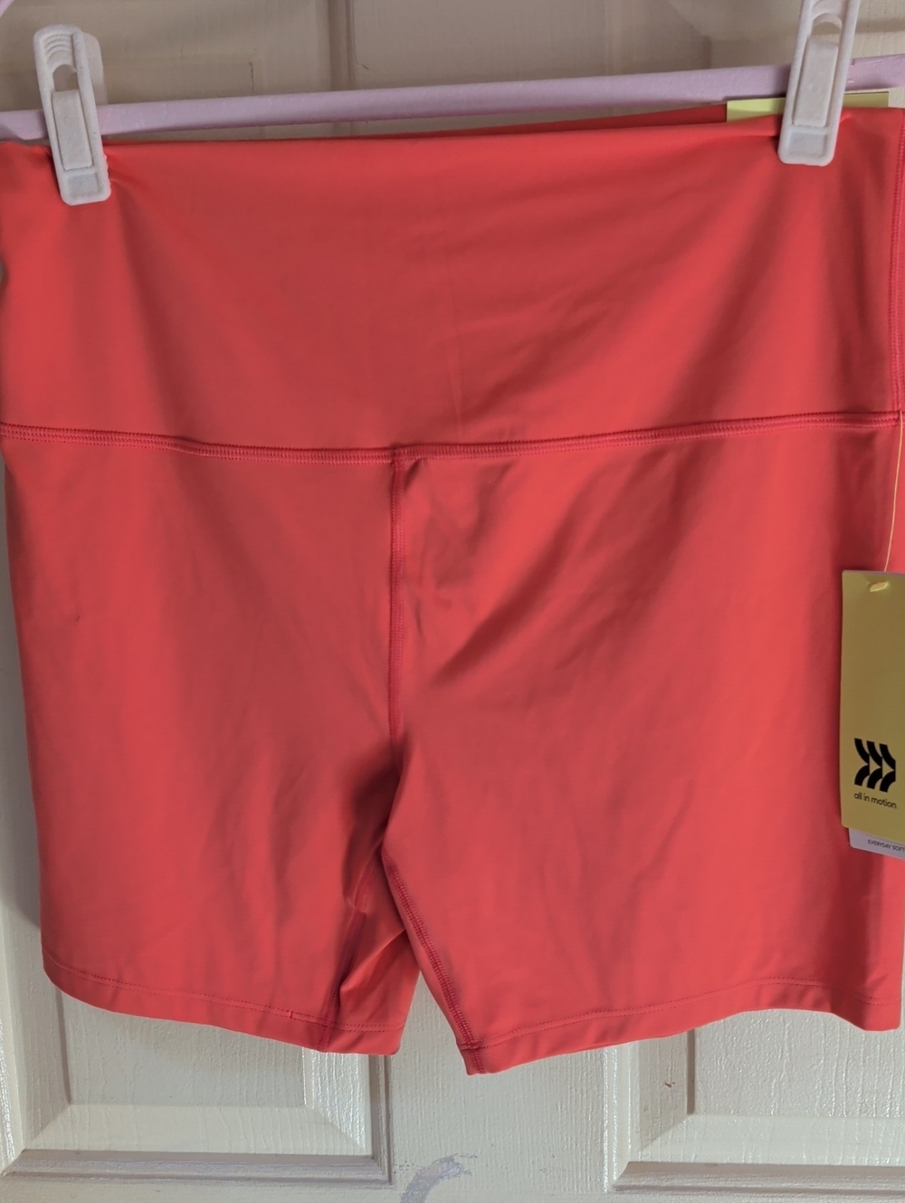 NWT All In Motion High-Waist Women’s Bike Shorts - Coral